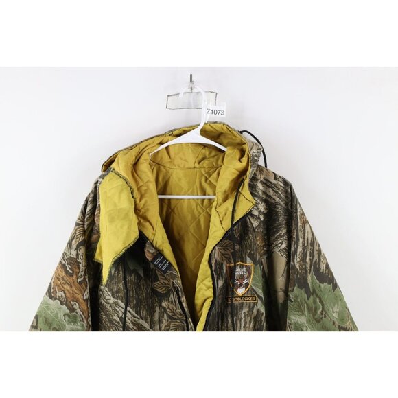 Vintage 90s Mens XL Distressed Quilted Realtree Camouflage Hooded Jacket AS IS - Picture 2 of 16